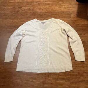 Old Navy Off White Ivory V-Neck Sweater Cotton Blend Pullover Sweater. Size XXL